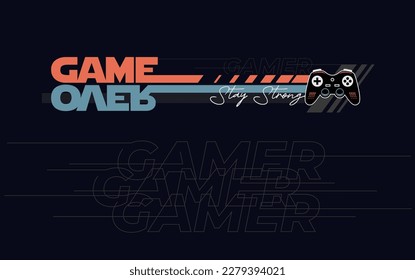 GAME OVER Typography tee shirt design vector