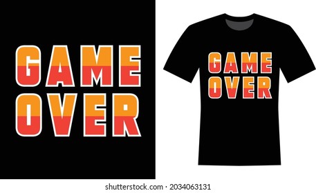 Game Over Typography T-shirt Design 