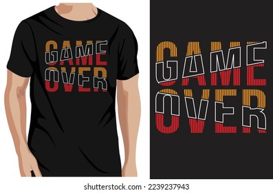 Game Over typography t-shirt design and template vector