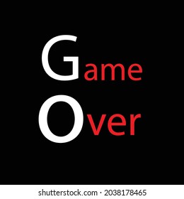 game over. typography for t-shirt stamp, tee print, applique, fashion slogan, badge, label clothing, jeans, or other printing products. Vector illustration