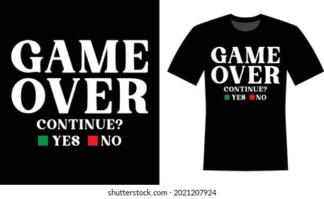 Game Over typography Vector T-shirt Design