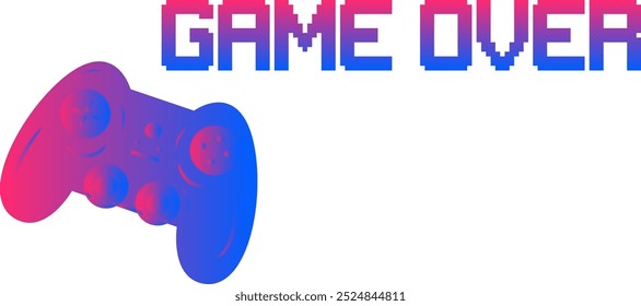 Game over typography with video game controller