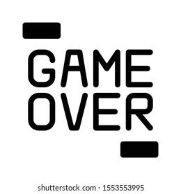 game over vector glyph flat icon 