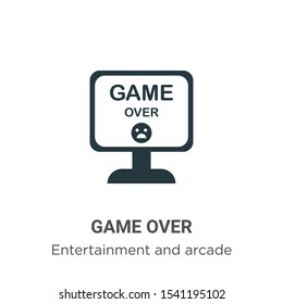 Game over vector icon on white background. Flat vector game over icon symbol sign from modern entertainment and arcade collection for mobile concept and web apps design.