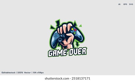 Game over vector illustration of logo design