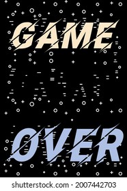 Game over. Vector illustration with the phrase Endgame on black background.