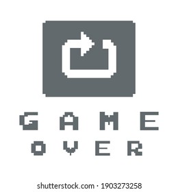 game over vector pictogram icon game pixel