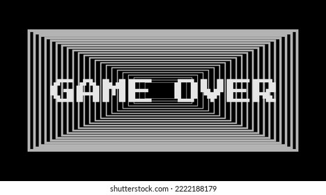 Game over. Vector pixel art inscription from 8 bit video game