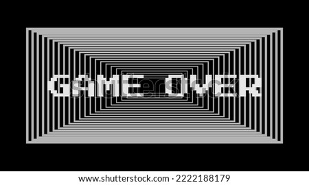 Game over. Vector pixel art inscription from 8 bit video game