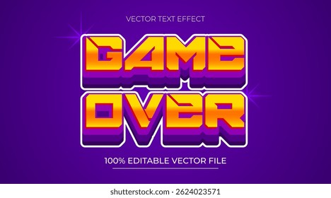Game Over Vector Text Effect Editable Alphabet Gamer Purple Player Gaming