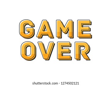 Game Over Vector Text Illustration Background