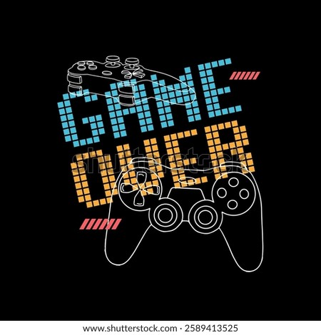 Game Over Video game joystick vector graphic design