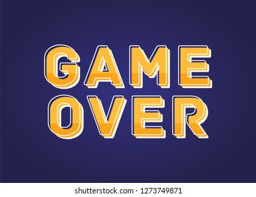 Game Over, Video Game, Vector Text Illustration Background