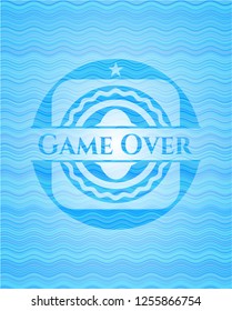 Game Over water wave badge.