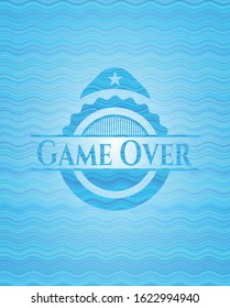 Game Over water wave concept emblem background. Vector Illustration. Detailed.