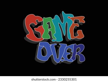 GAME OVER word hand drawing style