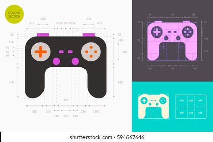 game pad color icon (golden section)
