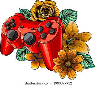 bloc de juegos con una flor para el vector de juegos