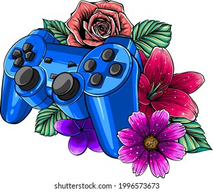 bloc de juegos con una flor para el vector de juegos