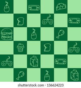 game pad and food