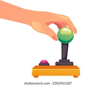 Game pad gamepad controller joystick in hand concept. Vector graphic design element illustration
