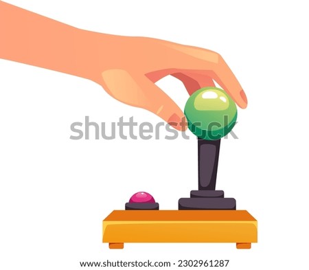 Game pad gamepad controller joystick in hand concept. Vector graphic design element illustration

