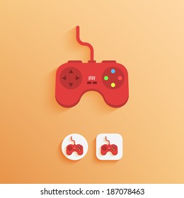 Game pad Icon. Examples of round and square buttons. Vector illustration EPS10.