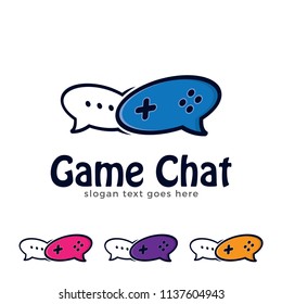 Game pad icon on bubble chat shape illustration vector. Isolated on white background.