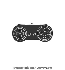 Game Pad Icon Silhouette Illustration. Gamer Controller Vector Graphic Pictogram Symbol Clip Art. Doodle Sketch Black Sign.