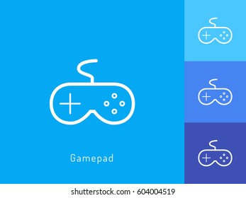 Game pad icon vector. Game pad symbol for your web site design, logo, app. One of a set of linear electronics icons.