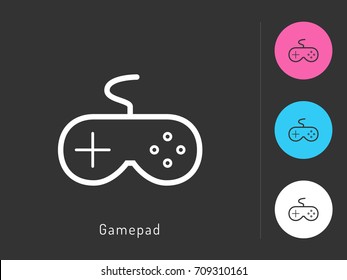 Game pad icon vector. Game pad symbol for your web site design, logo, app. One of a set of linear electronics icons.