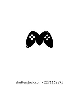 Game Pad Illustration Icon That Forms The Letter M.
