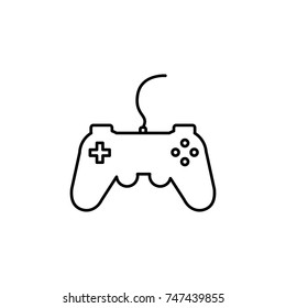 Game Pad, Joy Stick, Controller Line Icon. Simple Line Games Icon. Can Be Used As Web Element, Playing Design Icon On White Background