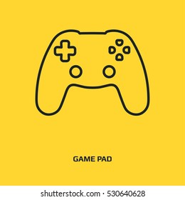 Game Pad logo graphic design concept. Editable element, can be used as logotype, icon, template in web and print. Thin line icon