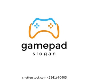 Panel de juego, diseño del logotipo de Game stick. Controlador de juegos para videojuegos y diseño e ilustración de vectores de deportes electrónicos.
