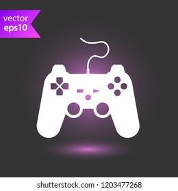 Game pad vector icon. Joystick sign. Joystick icon. EPS 10 flat symbol.