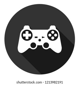 Game pad vector icon. Joystick sign. Joystick icon. EPS 10 flat symbol. Gray icon with shadow