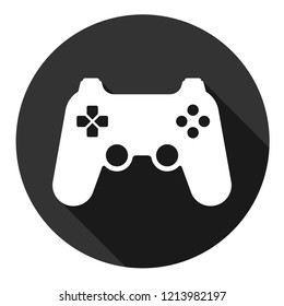 Game pad vector icon. Joystick sign. Joystick icon. EPS 10 flat symbol. Gray icon with shadow