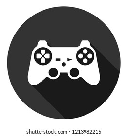 Game pad vector icon. Joystick sign. Joystick icon. EPS 10 flat symbol. Gray icon with shadow