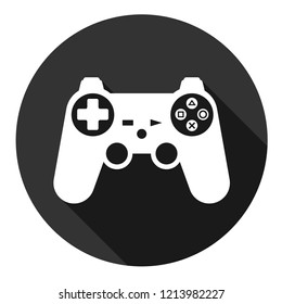 Game pad vector icon. Joystick sign. Joystick icon. EPS 10 flat symbol. Gray icon with shadow