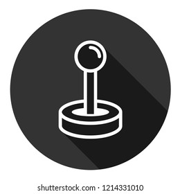 Game pad vector icon. Joystick sign. Joystick icon. EPS 10 flat symbol. Round gray icon with shadow