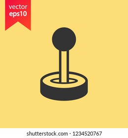 Game pad vector icon. Joystick sign. Joystick icon. EPS 10 flat symbol. Yellow background