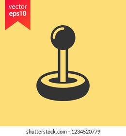 Game pad vector icon. Joystick sign. Joystick icon. EPS 10 flat symbol. Yellow background