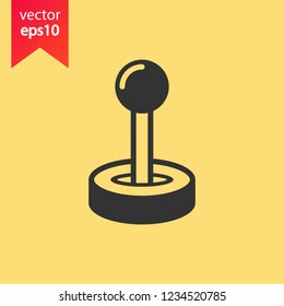 Game pad vector icon. Joystick sign. Joystick icon. EPS 10 flat symbol. Yellow background