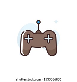 Game pad vector illustration. Outline filled advertising and media icons.
