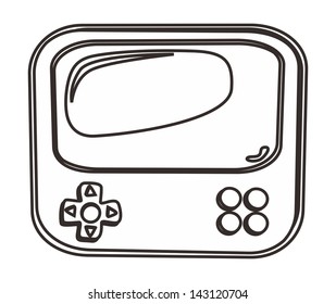 game pad wide screen outline icon