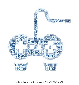 game pad word cloud. tag cloud about game pad