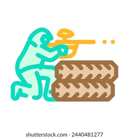 juego paintball icono de color vector. juego paintball signo. símbolo aislado ilustración