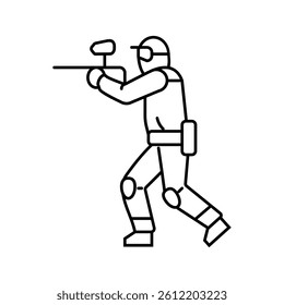 game paintball line icon vector. game paintball sign. isolated contour symbol black illustration