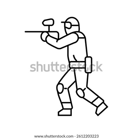 game paintball line icon vector. game paintball sign. isolated contour symbol black illustration